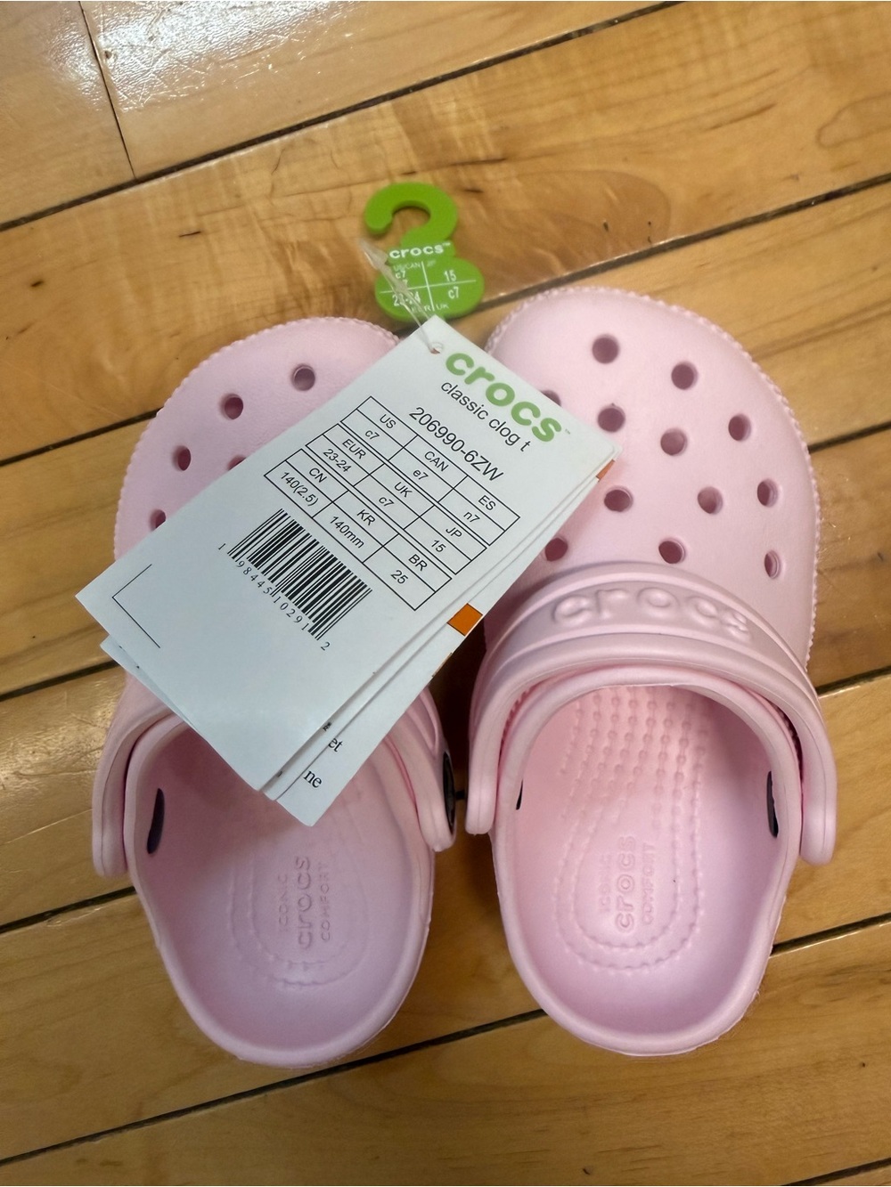 New In Bag Toddler Girl Classic Crocs Light Pink Milk Clogs C7